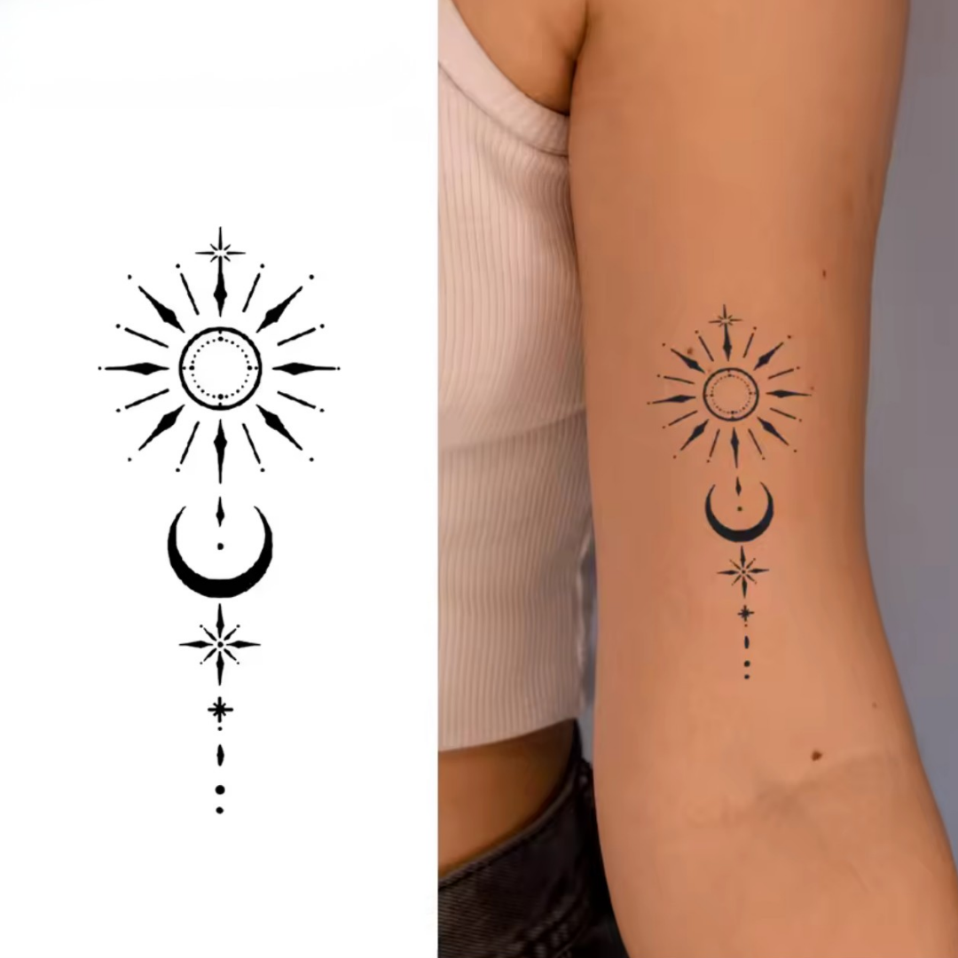 Sonne Mond und Sterne Tattoo - Inkari-shop