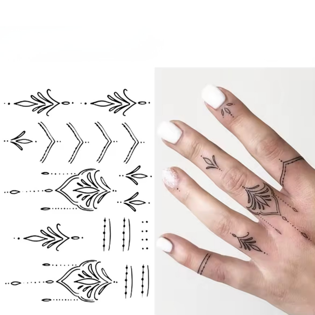 Mandala Hand Tattoo Set (15 Stück)