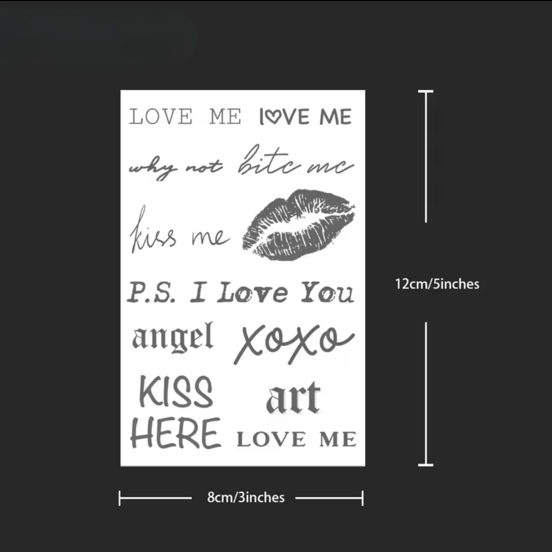Kiss me Tattoo Set (12 Stück)