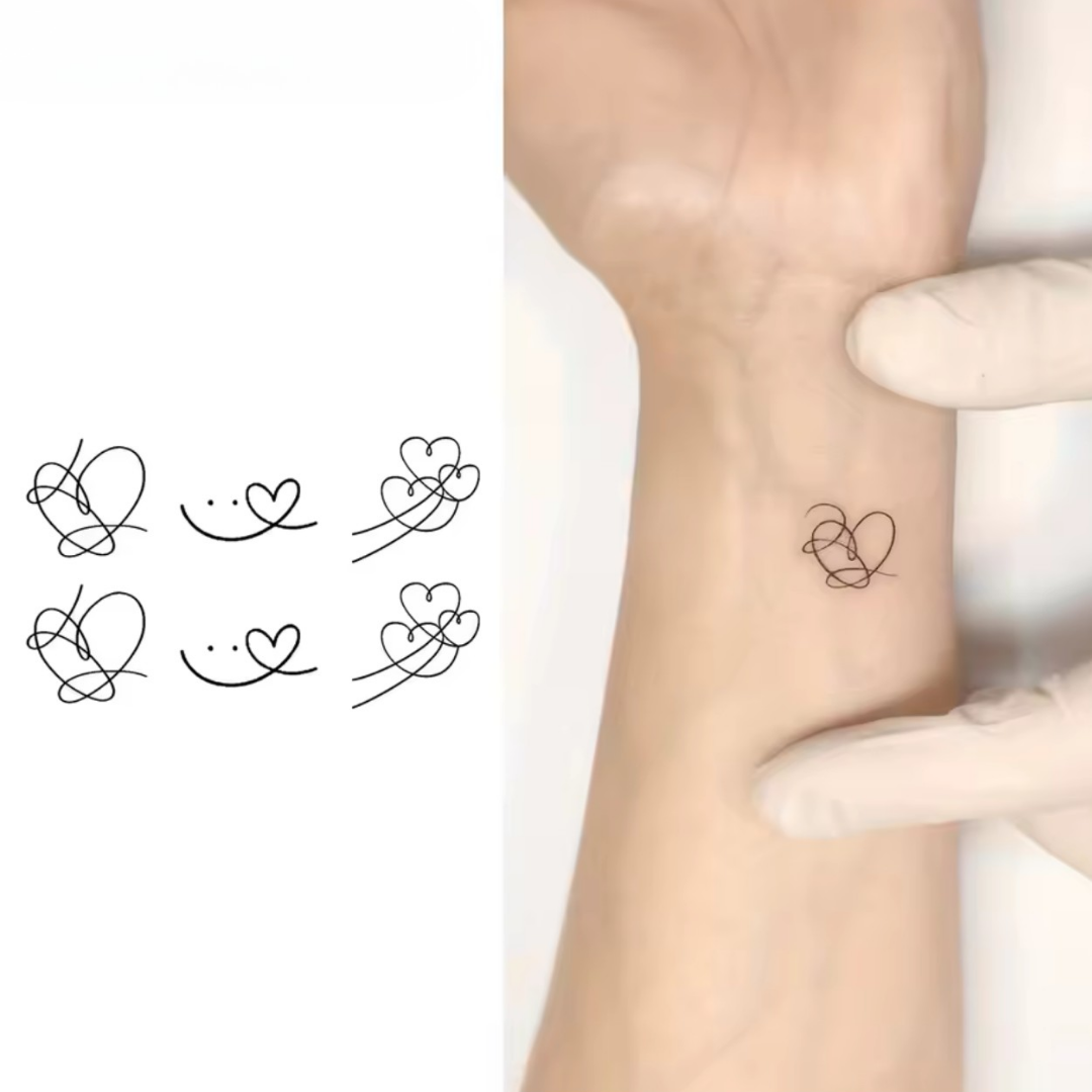 Smiley Herz Tattoo - Inkari-shop