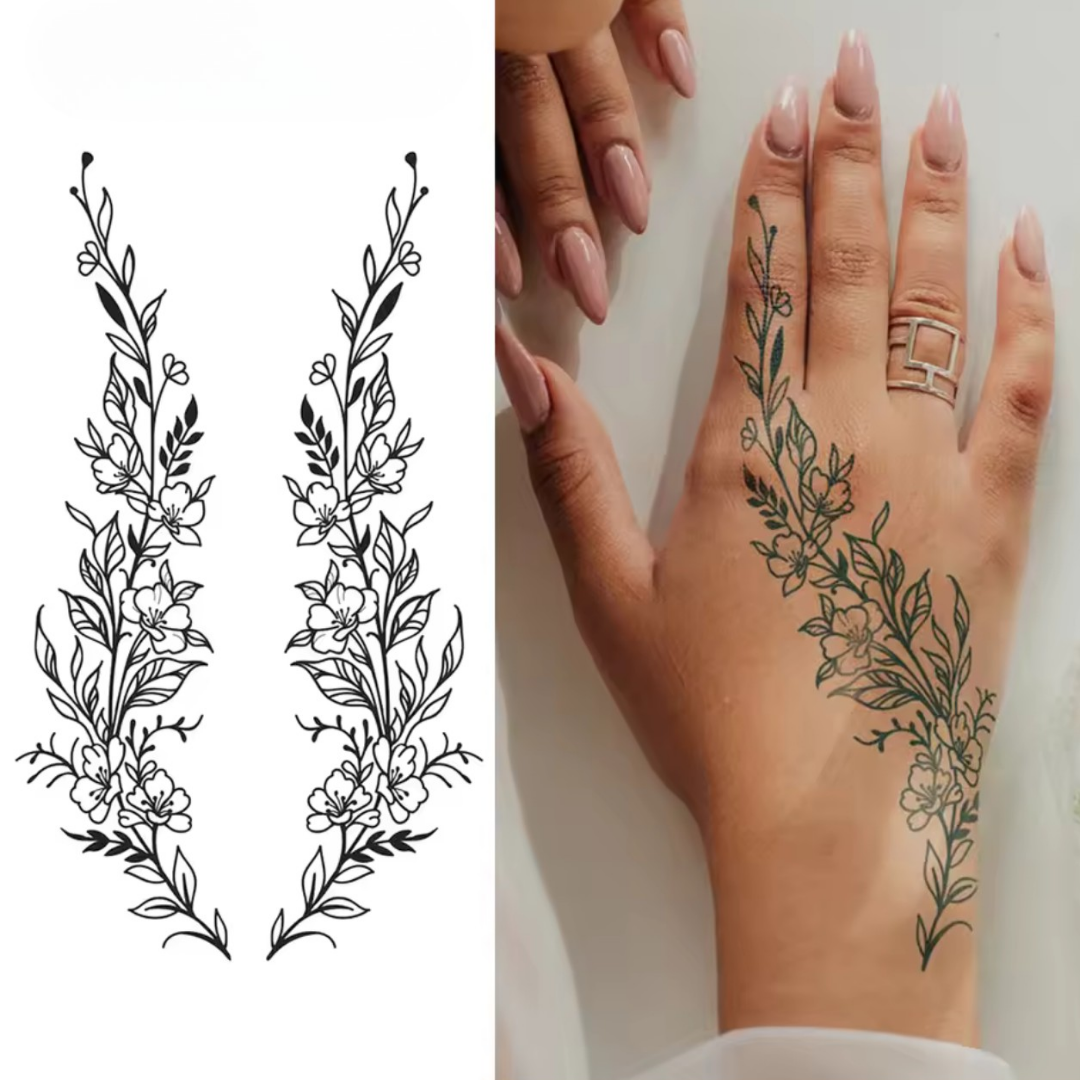 Blumen Tattoo (2 Stück)