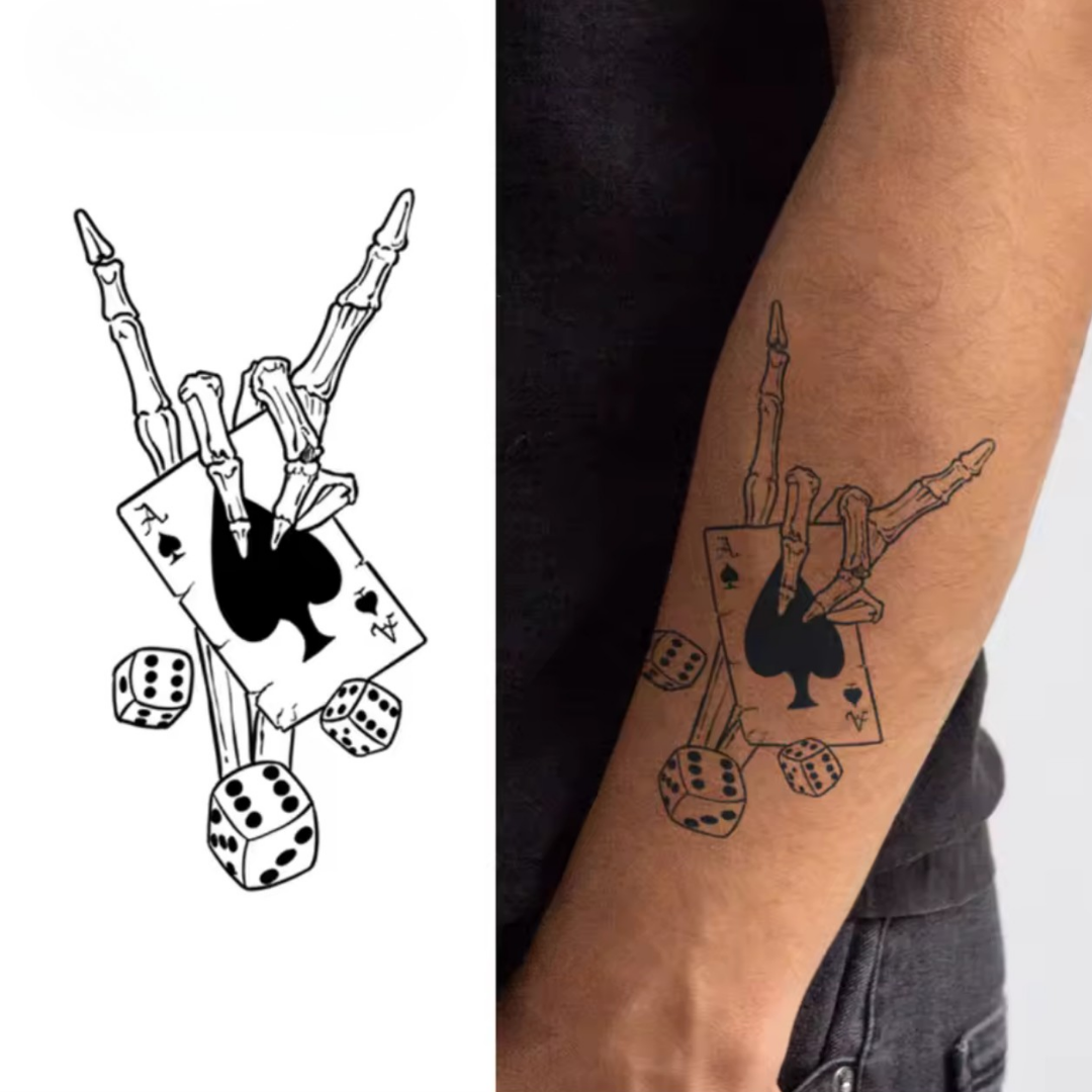 Karten Skelett Tattoo