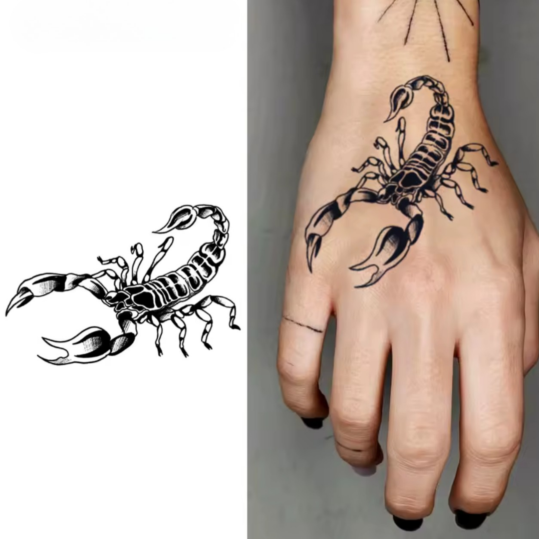 Skorpion Hand Tattoo - Inkari-shop