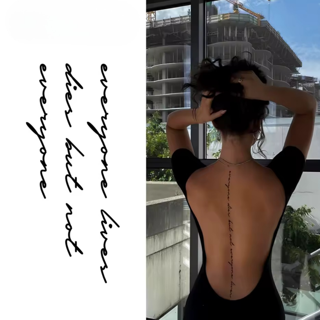 Schriftzug Rücken Tattoo