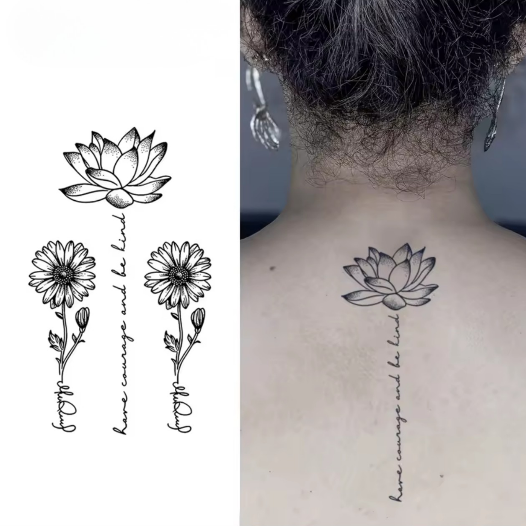Blumen - Schrift Tattoo