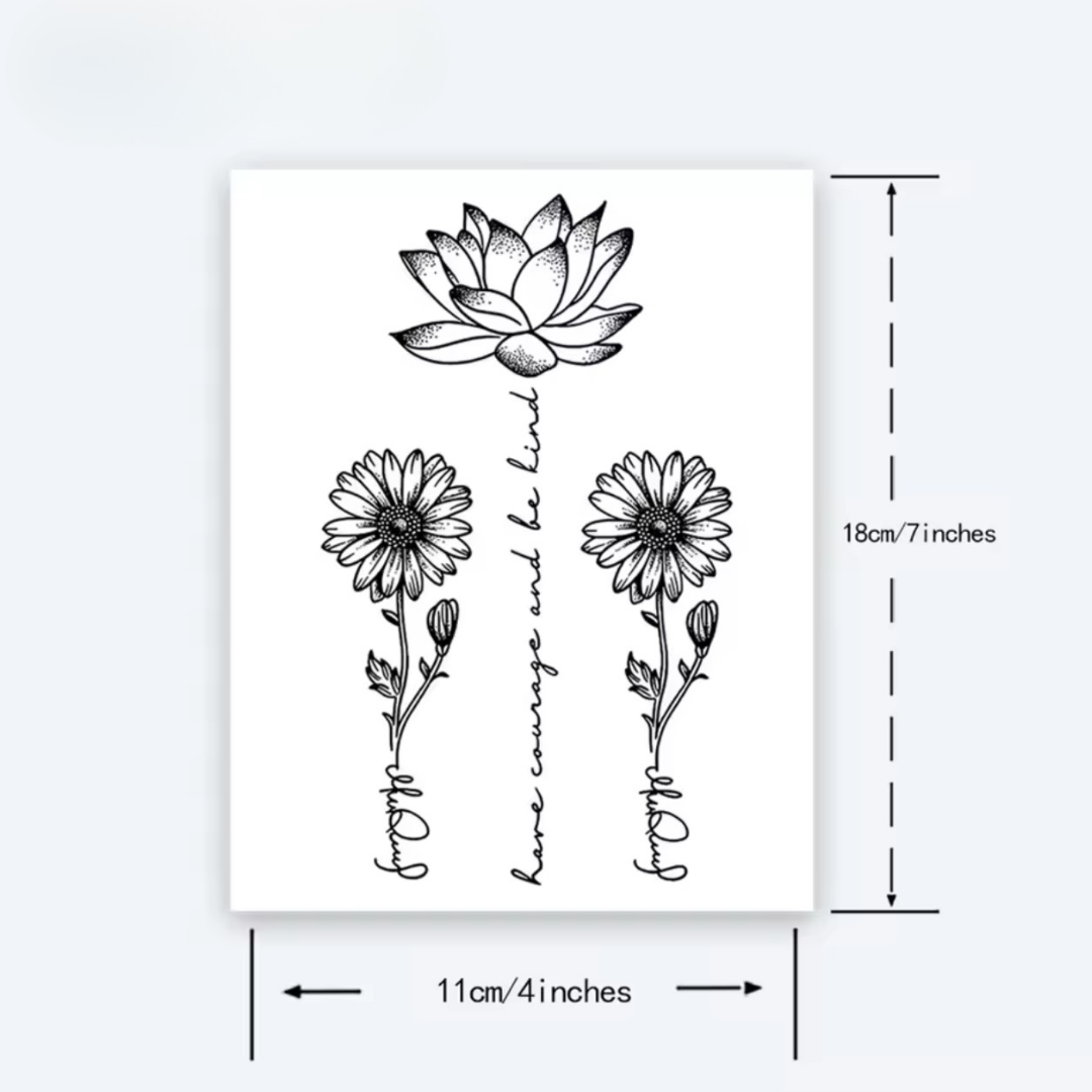 Blumen - Schrift Tattoo
