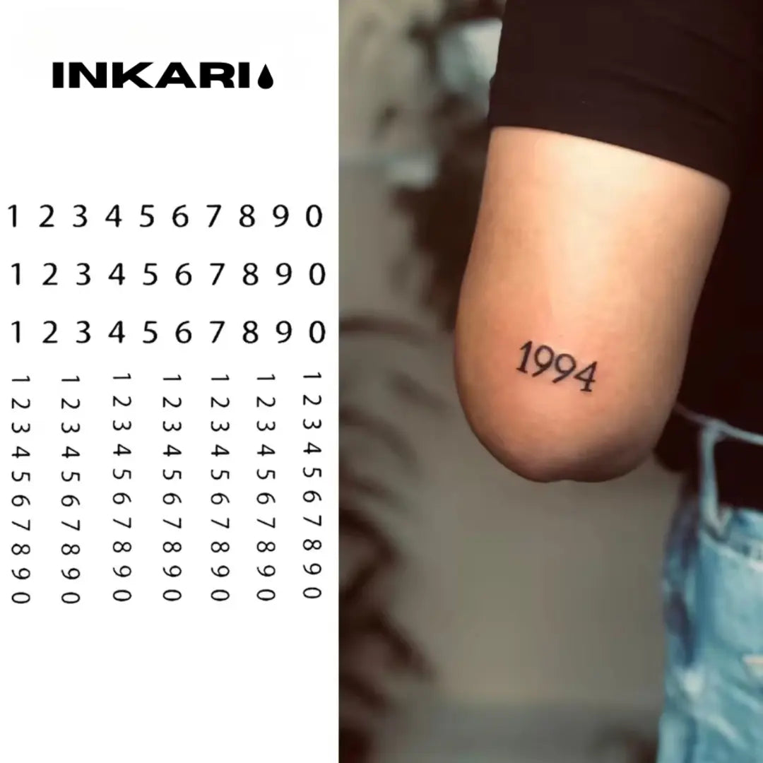 Zahlen Tattoo Set (100 Stück) - Inkari-shop