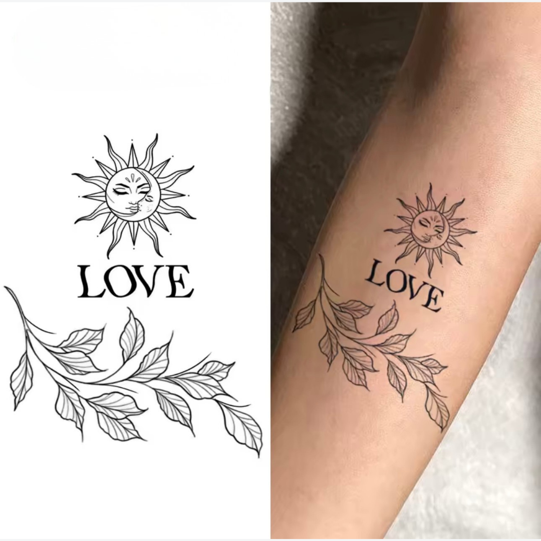 Sonne und Liebe Tattoo