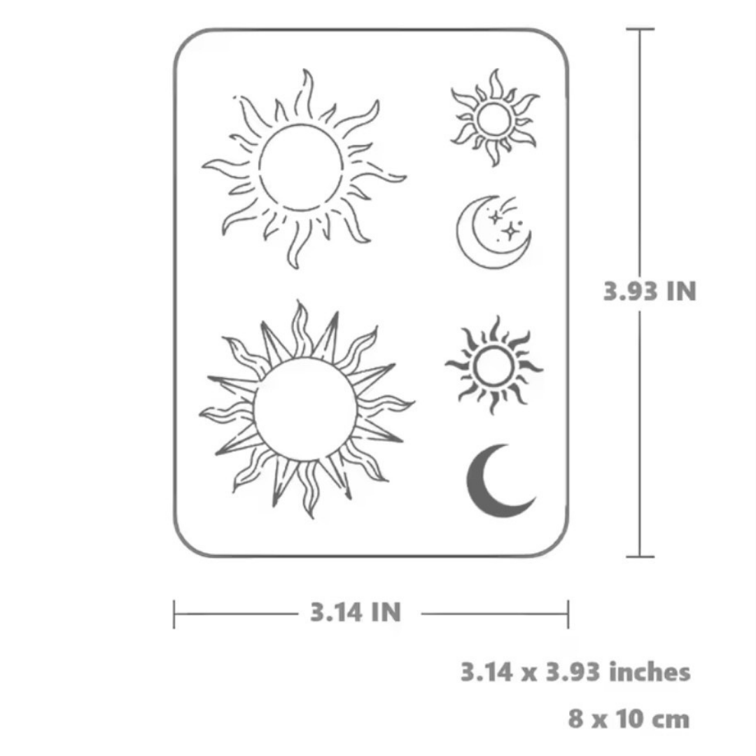 Sonne und Mond Tattoo Set (6 Stück)