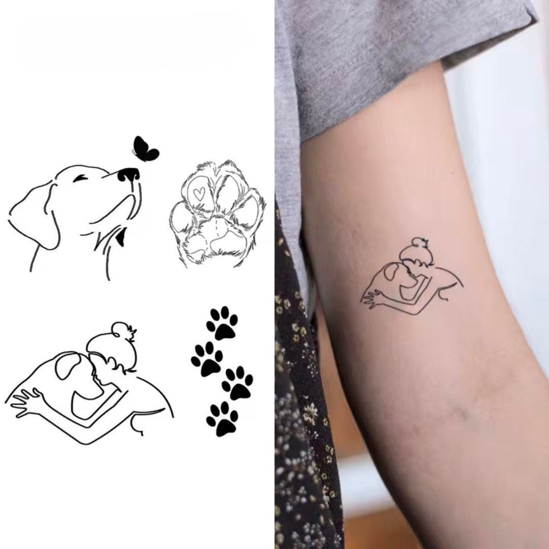 Hunde Tattoo Set (4 Stück)