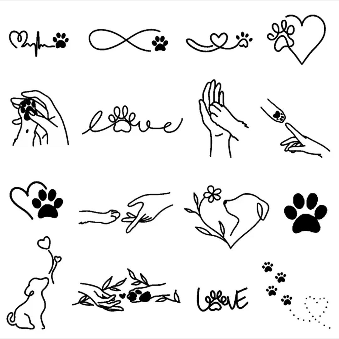 Hunde Tattoo Set (16 Stück)