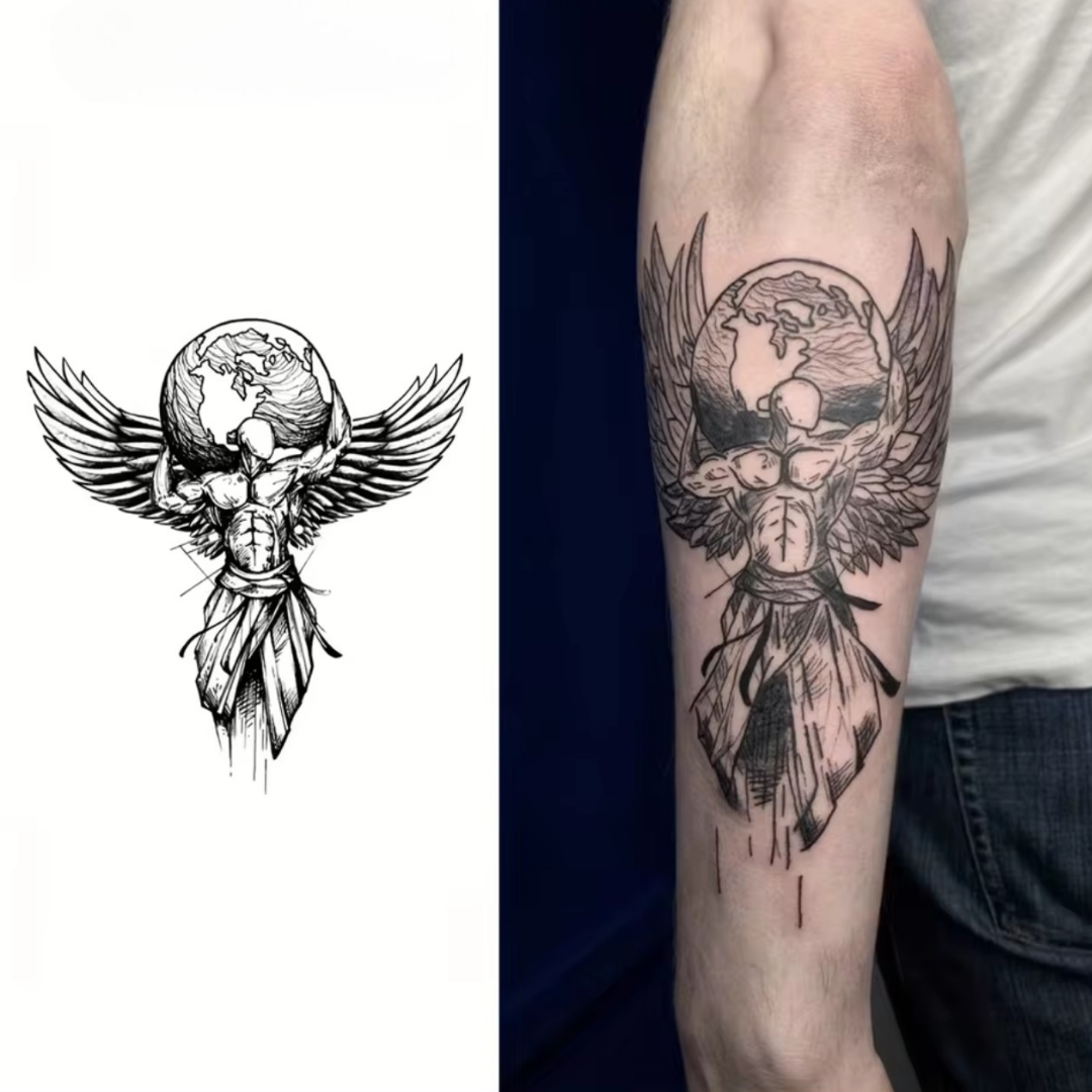 Flügel - Erde Tattoo - Inkari-shop