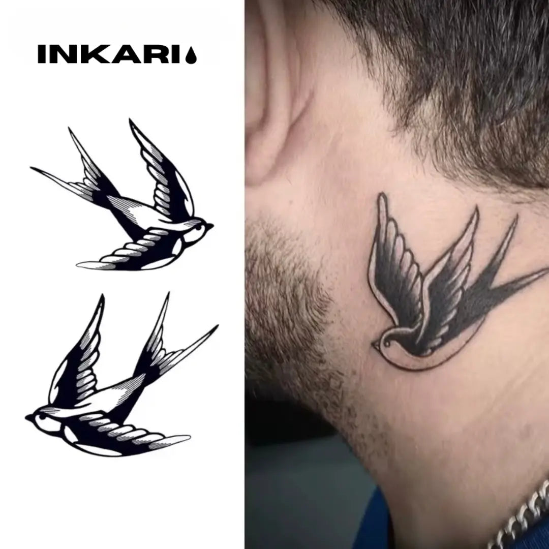 Vogel Tattoo Set (2 Stück groß) - Inkari-shop