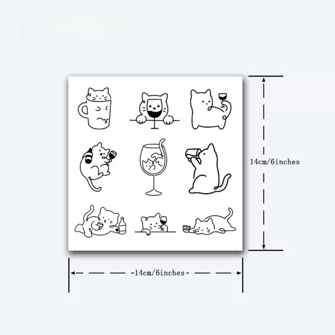 Katzen Tattoo Set (9 Stück)