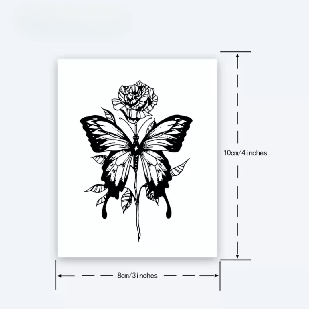 Schmetterling Rosen Tattoo