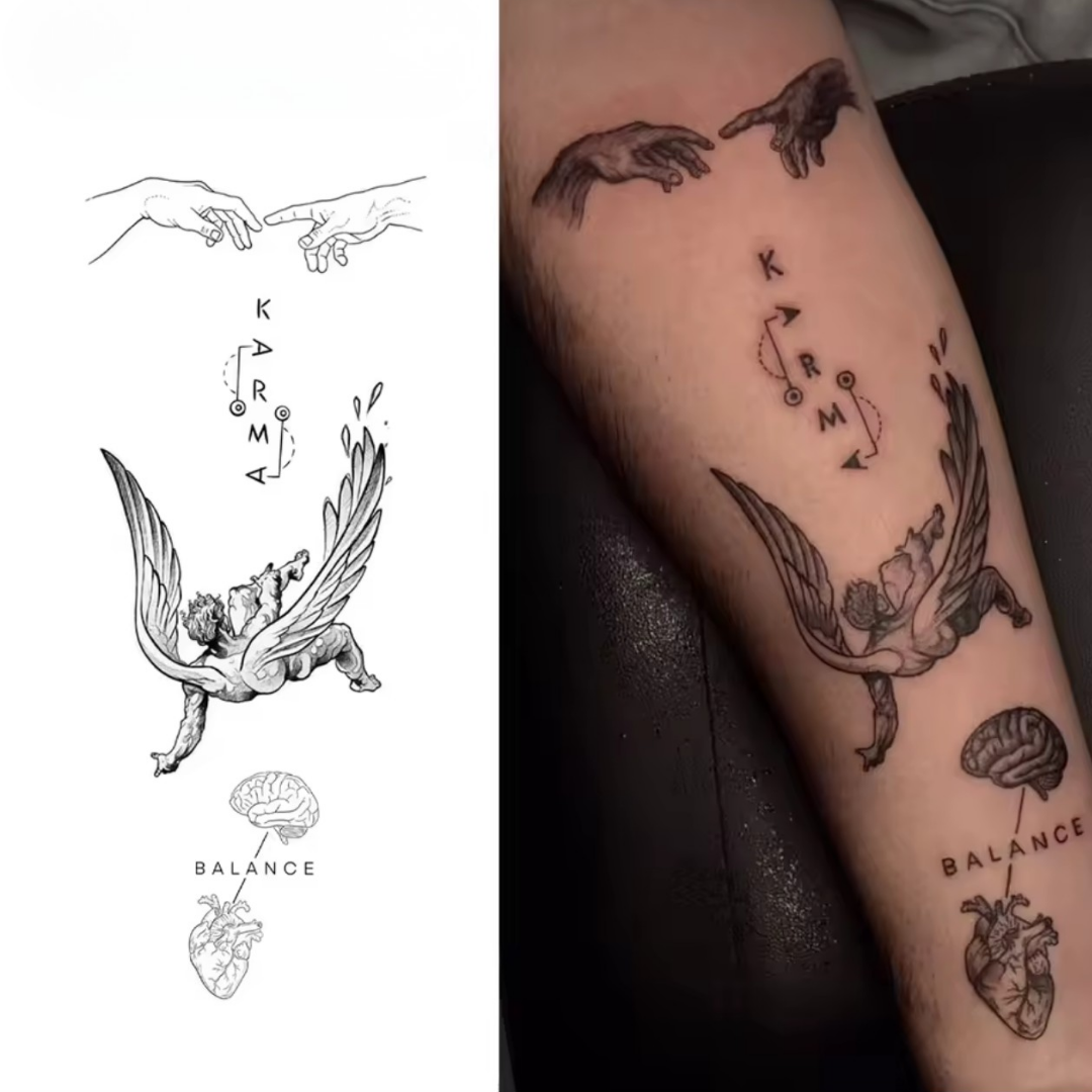 Engel - Hände Tattoo Set (4 Stück)
