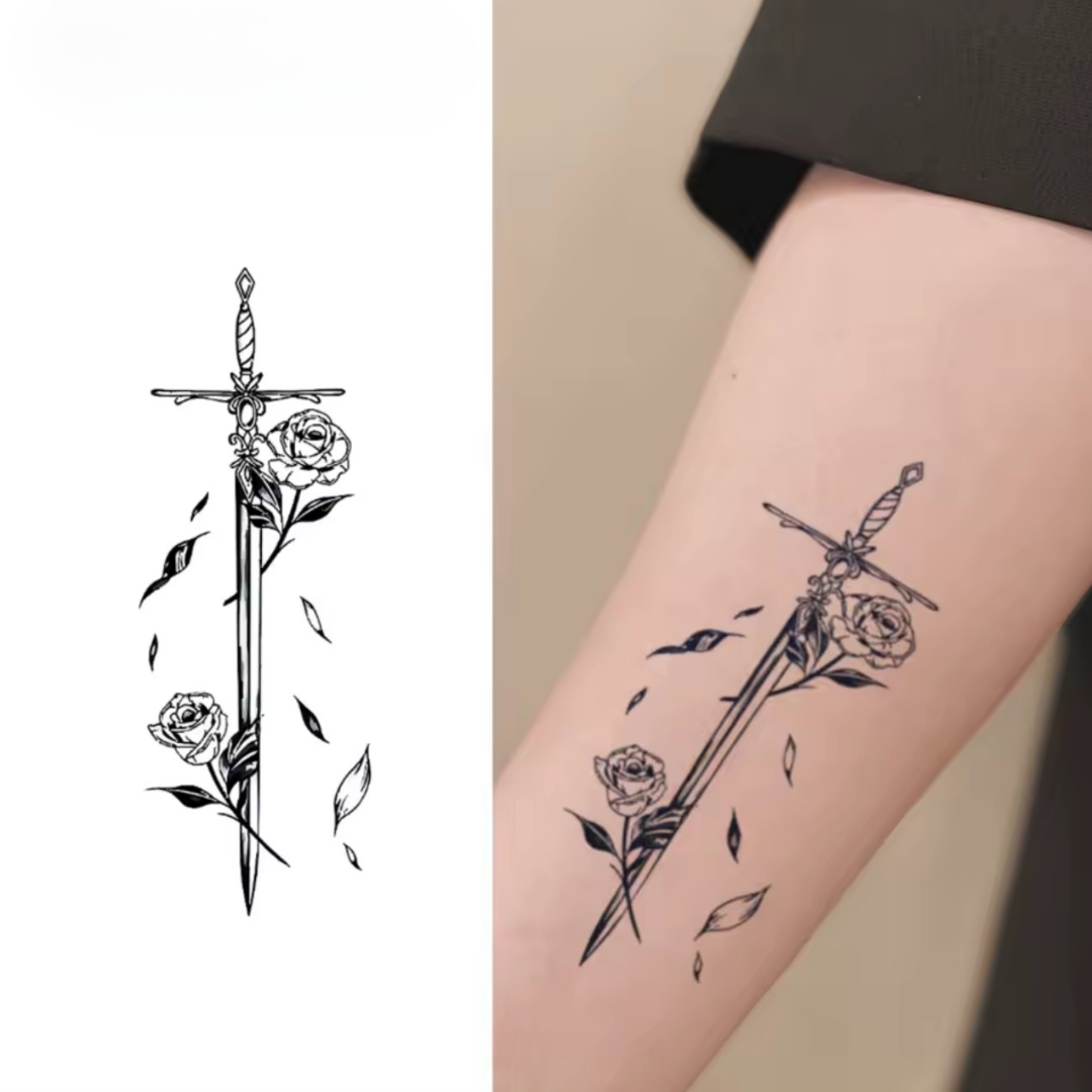 Rosen Schwert Tattoo