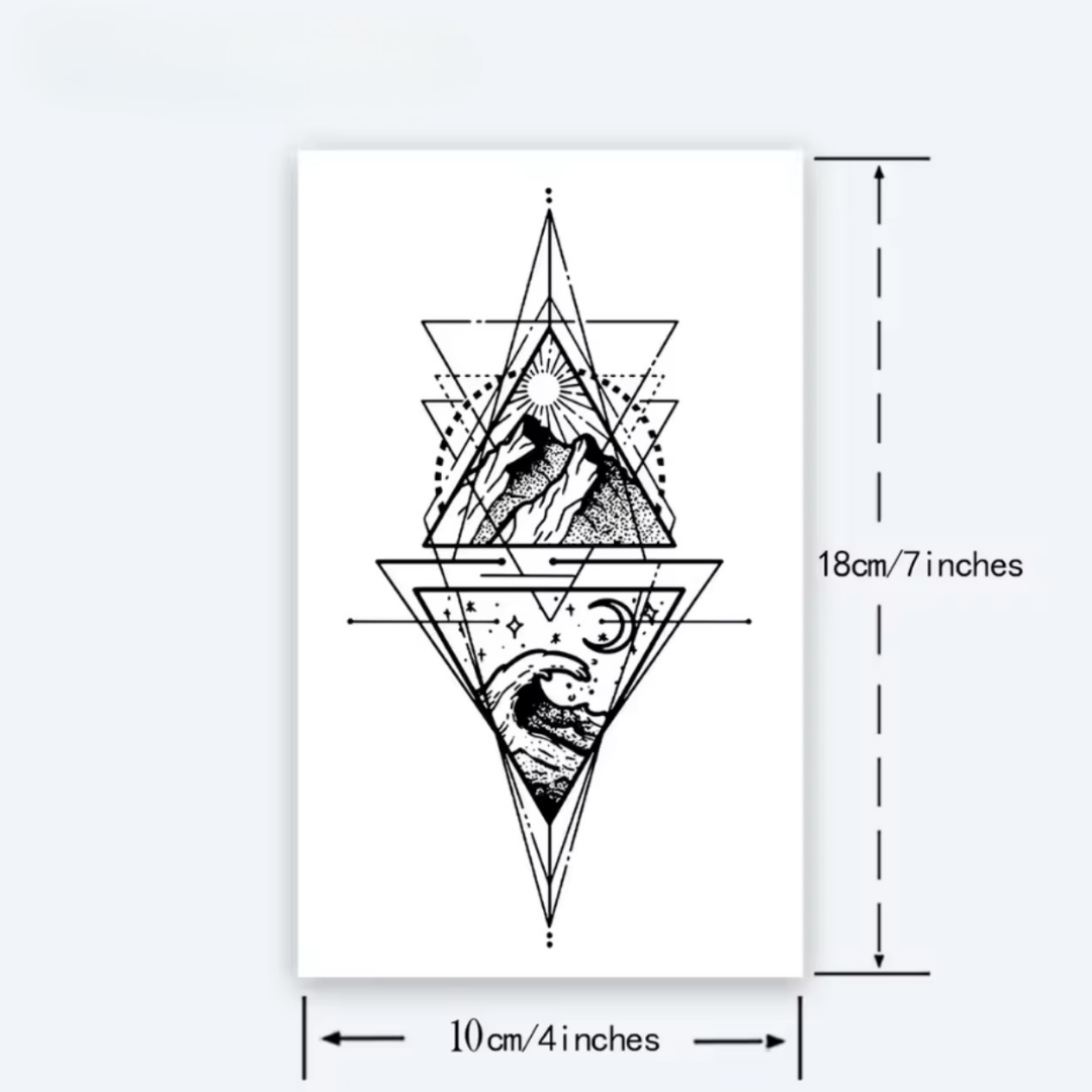 Berge und Wellen Tattoo