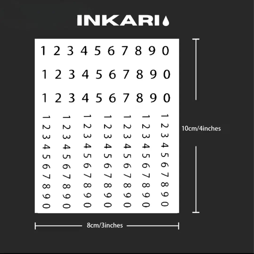 Zahlen Tattoo Set (100 Stück) - Inkari-shop