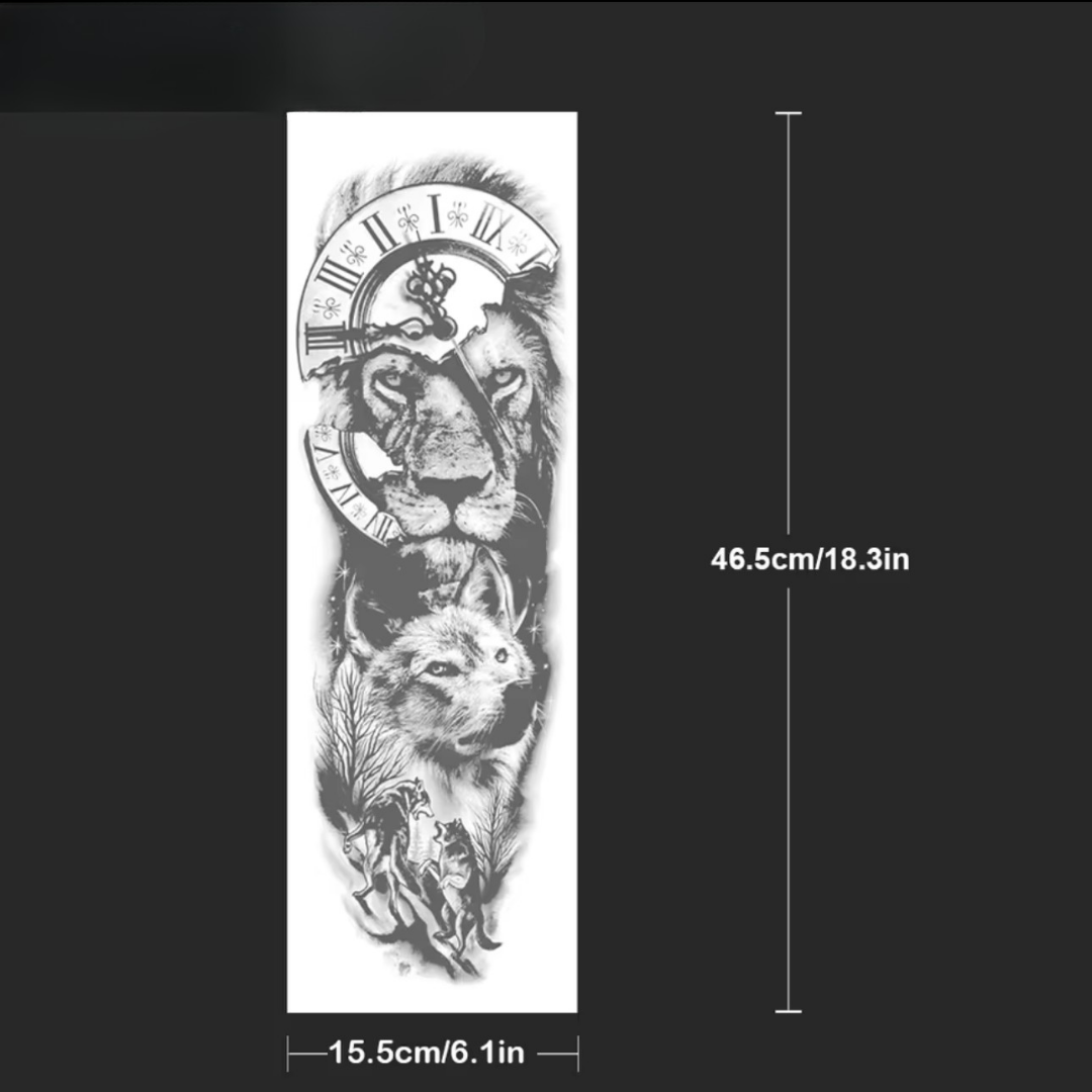 Löwen-Wolf-Tattoo Sleeve