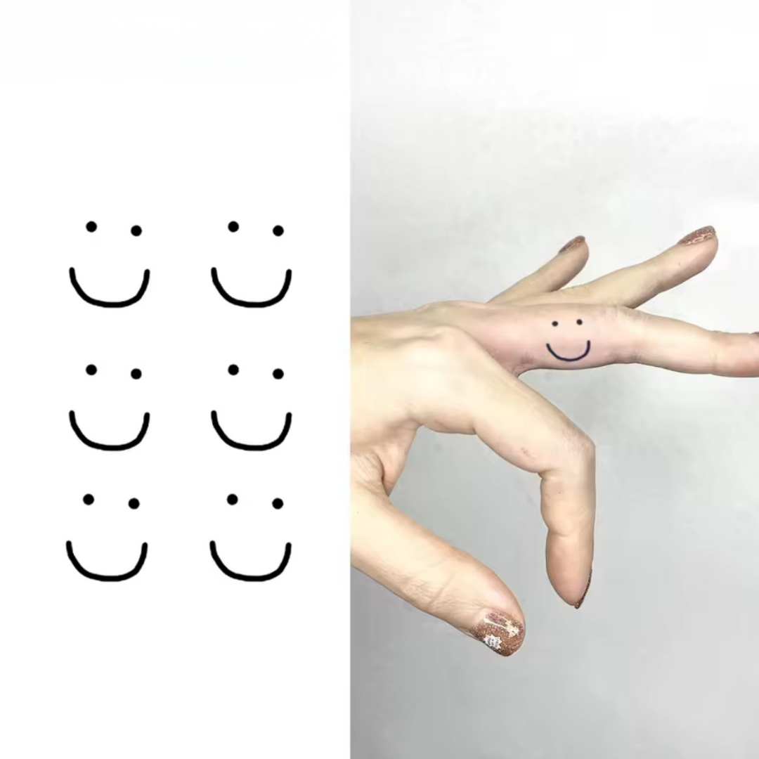 Smiley Tattoo Set (6 Stück) - Inkari-shop