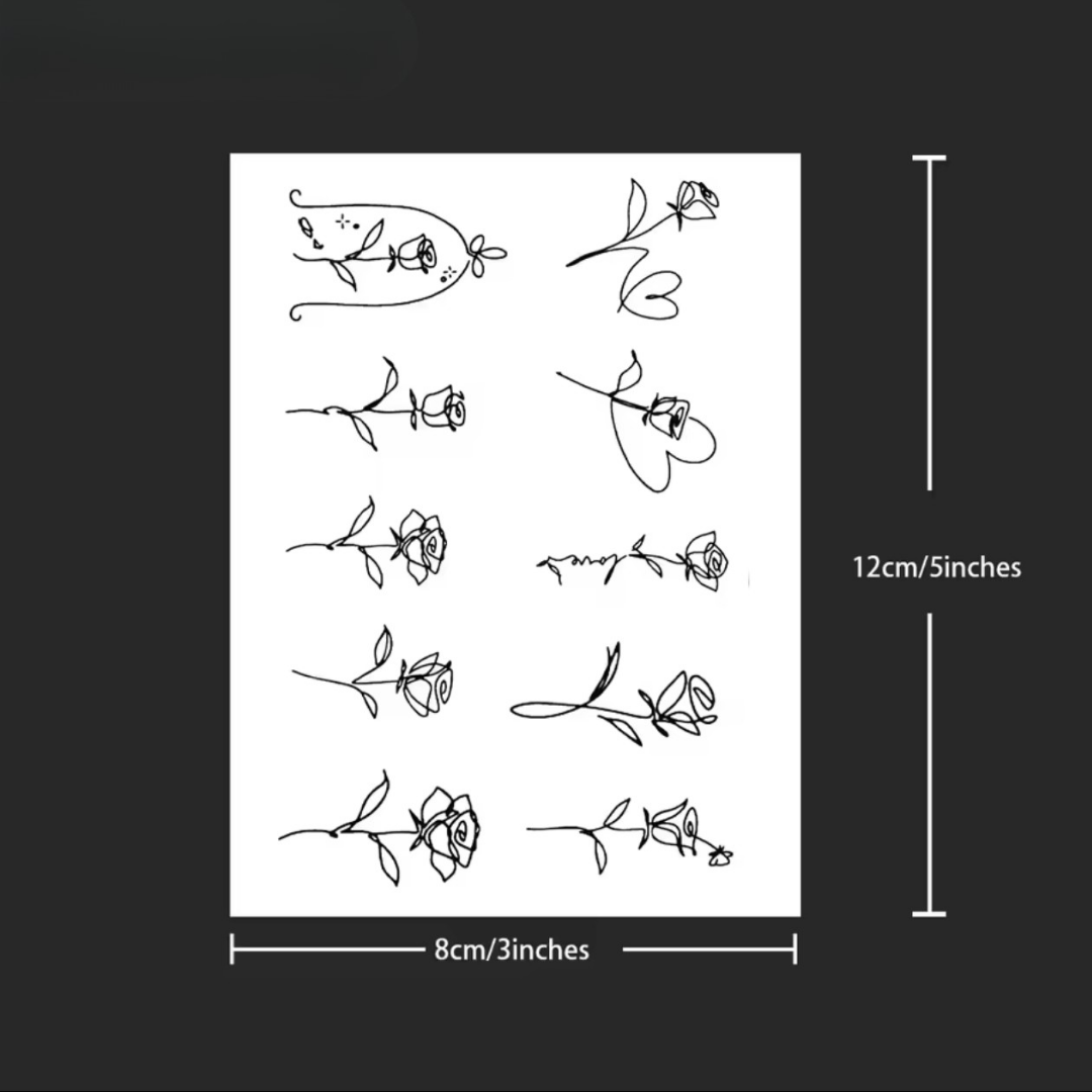 Mini Rosen Tattoo Set (10 Stück) - Inkari-shop