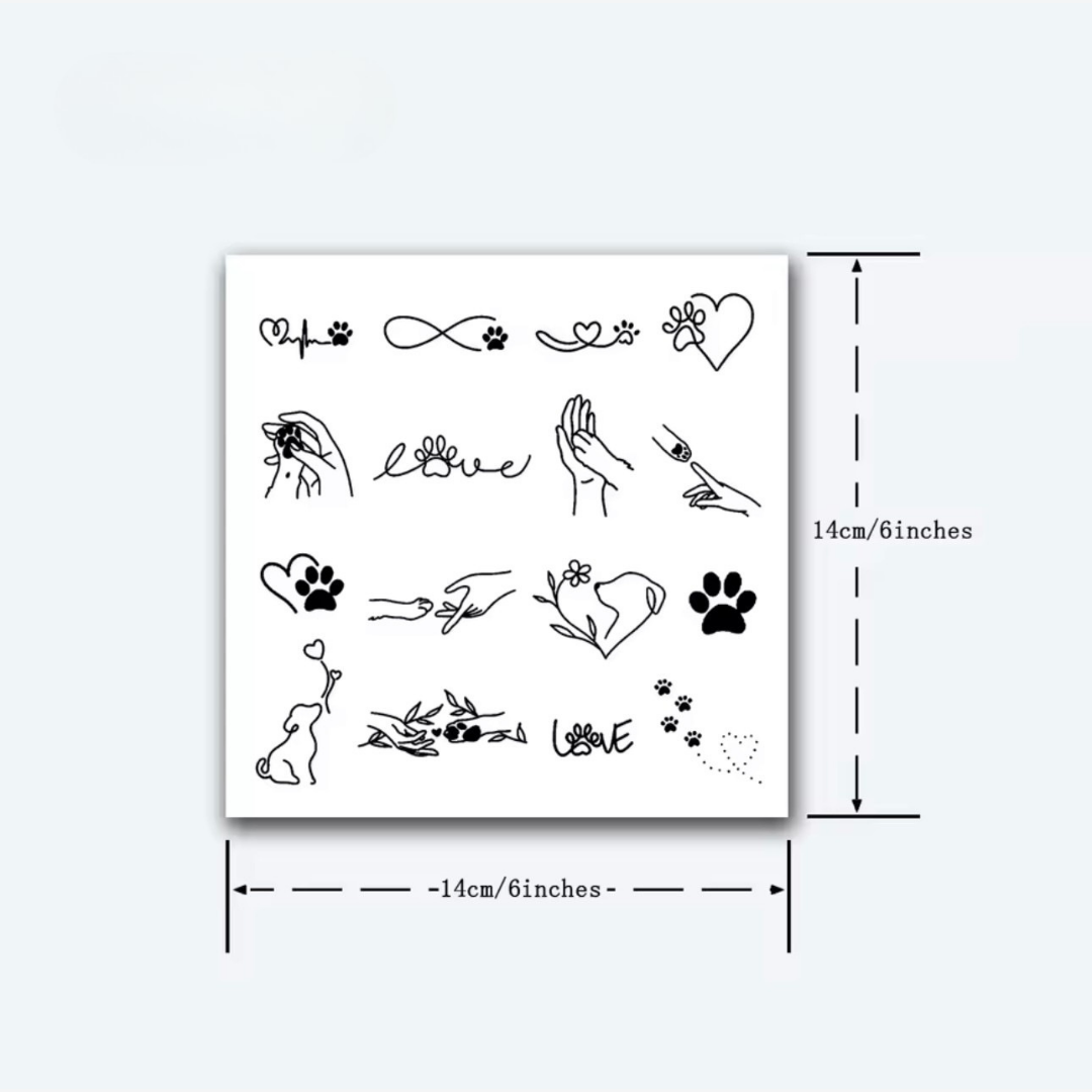 Hunde Tattoo Set (16 Stück)