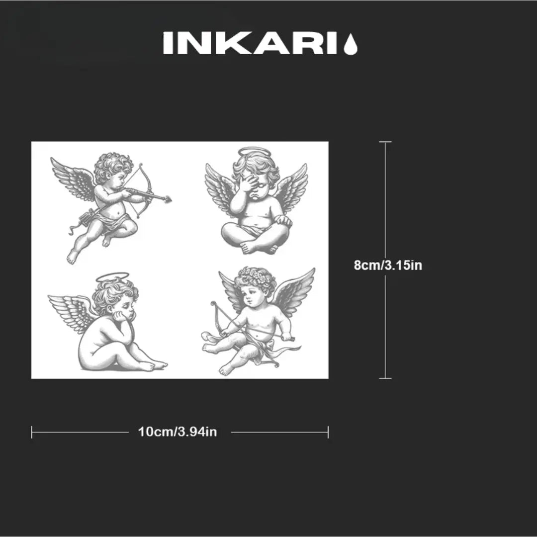 Engel Tattoo Set (4 Stück) - Inkari-shop